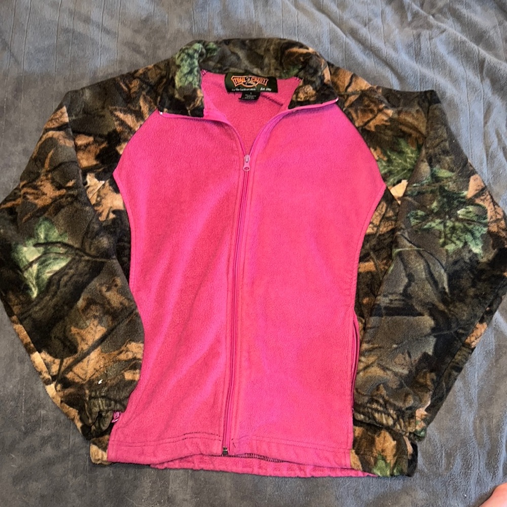 Camo and Pink Zip Up